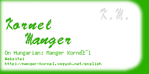 kornel manger business card